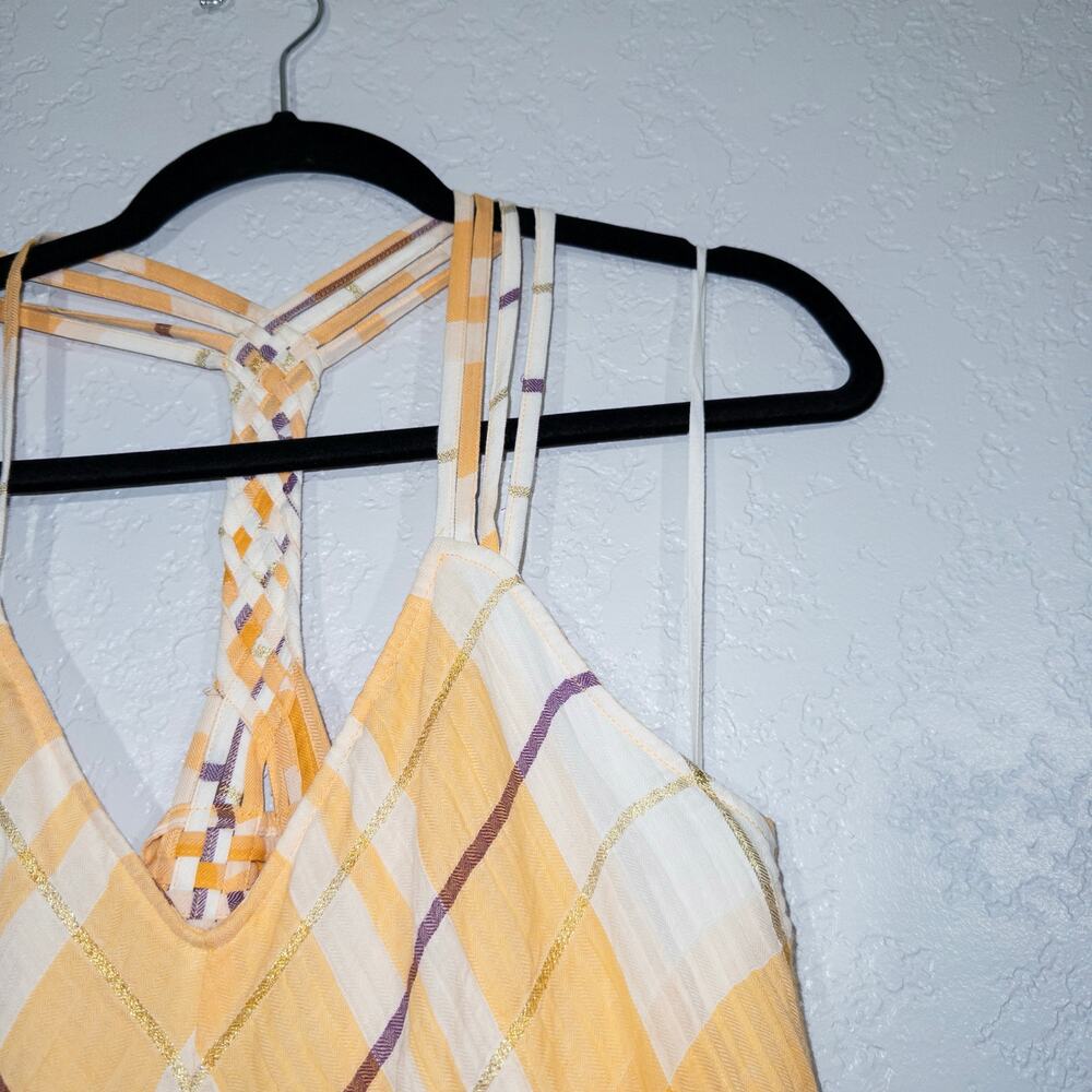 Holding Horses Anthropologie Yellow Plaid Clementine Maxi Dress Medium - Picture 3 of 9